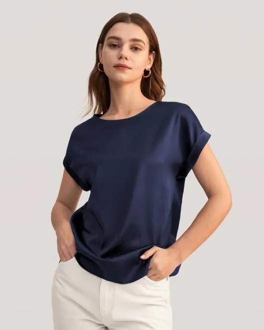 100 Mulberry Silk TShirt Womenx27s Short Sleeves Women Lilysilk Essentials