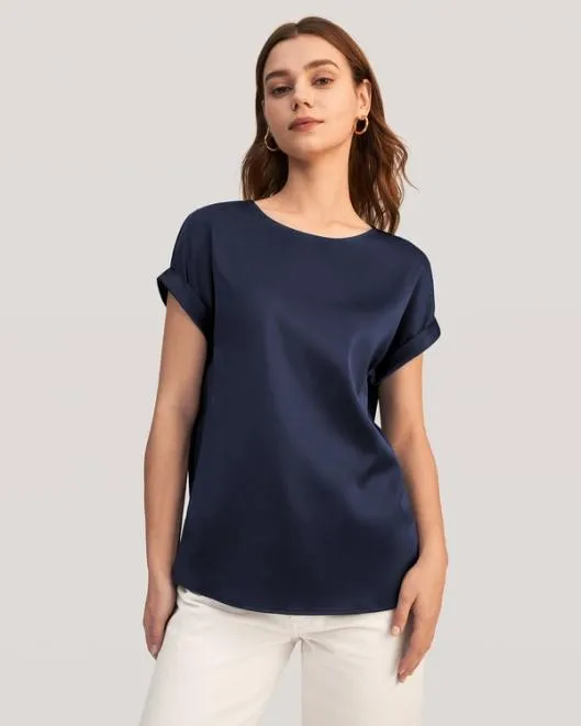 100 Mulberry Silk TShirt Womenx27s Short Sleeves Women Lilysilk Essentials