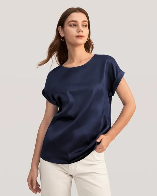 100 Mulberry Silk TShirt Womenx27s Short Sleeves Women Lilysilk Essentials