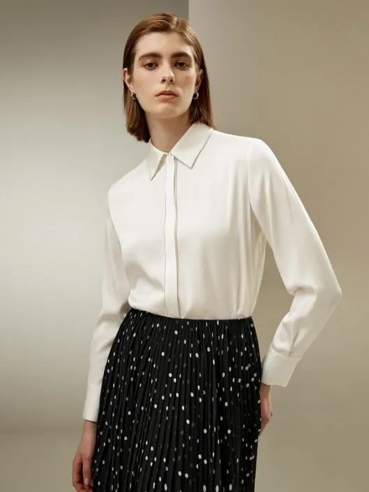 22MM Silk Double Joe Beaded Chain Silk Shirt Women Blouses Lilysilk Shirts