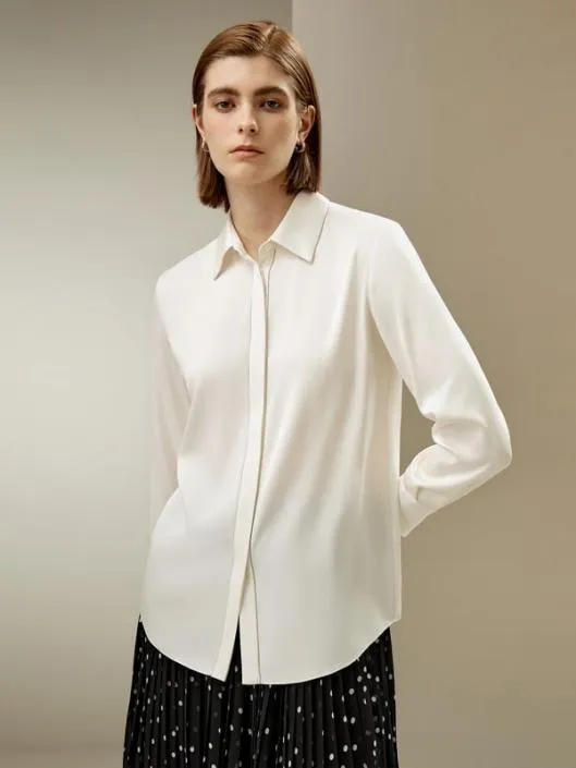 22MM Silk Double Joe Beaded Chain Silk Shirt Women Blouses Lilysilk Shirts