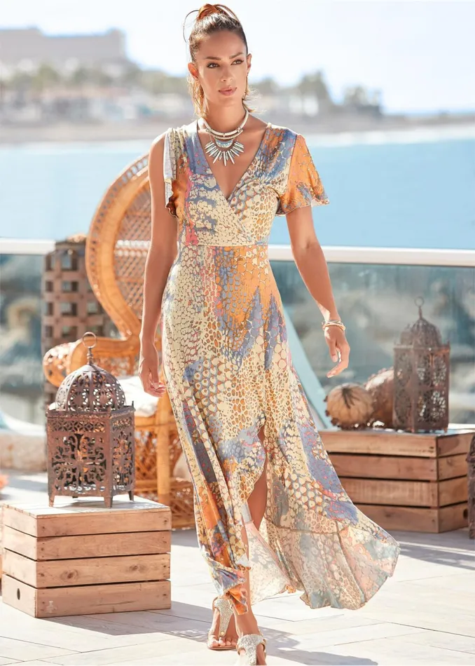 ABSTRACT MIRAGE MAXI DRESS Orange Multi Women VENUS Maxi Dresses