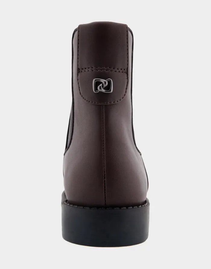 Aerosoles Comfortable Women039s Ankle Boot In Brown Faux Leather Java Faux Leather Women Wide Width Boots