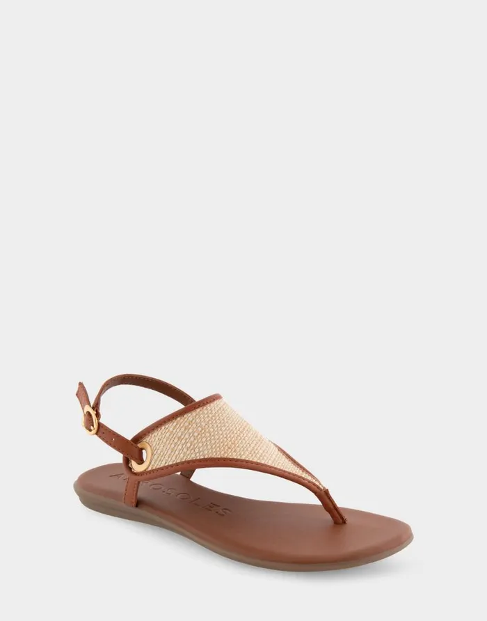 Aerosoles Comfortable Women039s Back Strap Thong Sandal In Natural Rattan Combo Rattan Fabric Natural Rattan Combo Women Wide Width Sandals