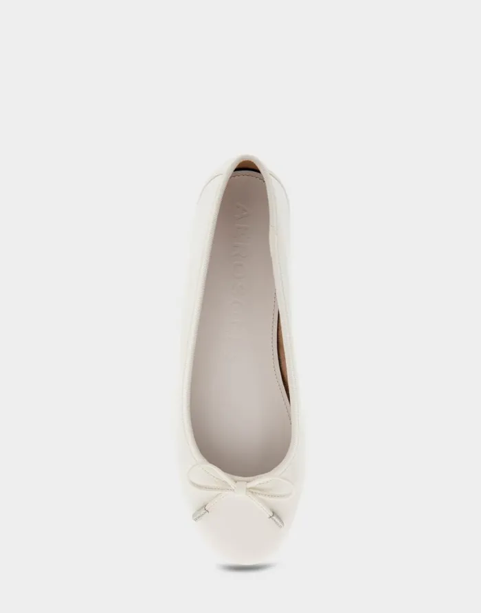 Aerosoles Comfortable Women039s Ballet Flat In White Patent Faux Leather White Patent Faux Leather Women Wide Width Flats