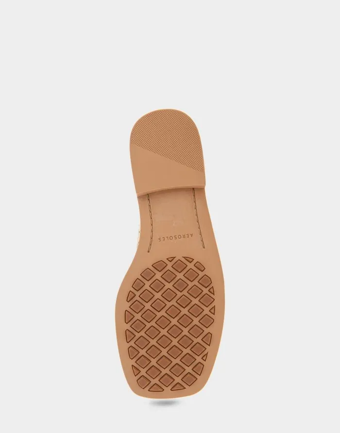 Aerosoles Comfortable Women039s Braided Double Strap Flat Sandal In Soft Gold Faux Leather Soft Gold Faux Leather Women Flats