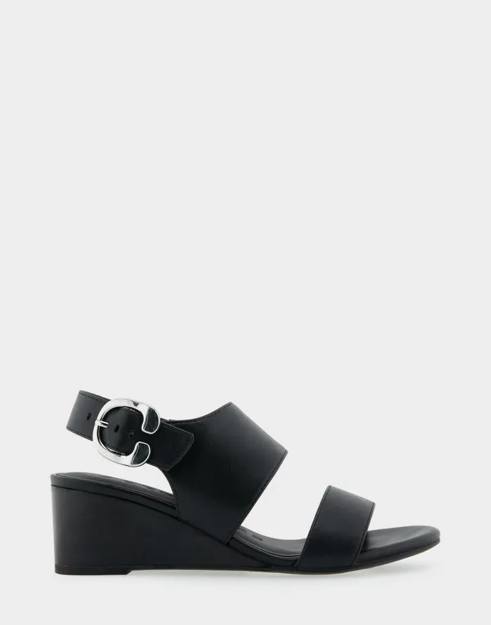 Aerosoles Comfortable Women039s Buckle Back Mid Wedge Sandal In Black Faux Leather Black Faux Leather Women Wedges Aerosoles Comfortable Women039s Buckle Back Mid Wedge Sandal In Black Faux Leather Black Faux Leather Women Wedges