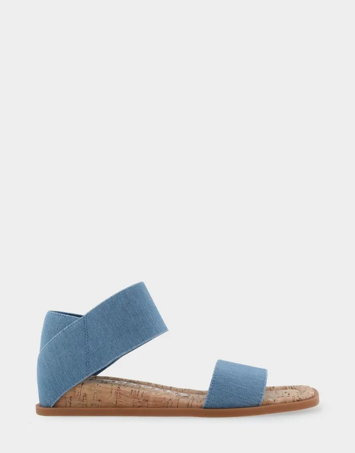 Aerosoles Comfortable Women039s Elastic Banded Mini Wedge Sandal In Denim Fabric Denim Fabric Denim Fabric Women Clogs and Mules Aerosoles Comfortable Women039s Elastic Banded Mini Wedge Sandal In Denim Fabric Denim Fabric Denim Fabric Women Clogs and Mules