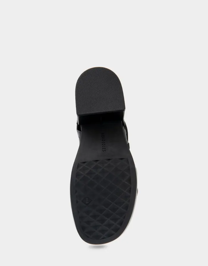 Aerosoles Comfortable Women039s Grommeted Strappy Molded Footbed Platform Sandal In Black Leather Black Leather Women Platforms