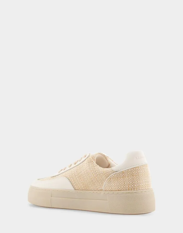 Aerosoles Comfortable Women039s Lace Up Hidden Wedge Sneaker In Sand Raffia Combo Raffia Fabric Sand Raffia Women Wedges