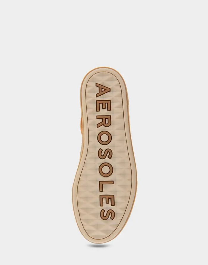 Aerosoles Comfortable Women039s Lace Up Hidden Wedge Sneaker In Tan Suede Tan Faux Suede Women Wedges