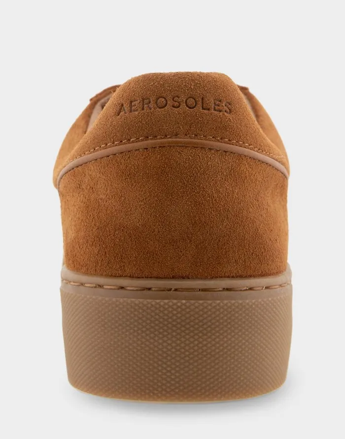 Aerosoles Comfortable Women039s Lace Up Hidden Wedge Sneaker In Tan Suede Tan Faux Suede Women Wedges