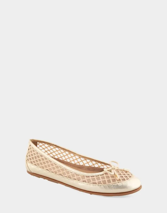 Aerosoles Comfortable Women039s Mesh Knit Ballet Flat In Gold Mesh Combo Mesh Fabric Gold Mesh Combo Women Ballet