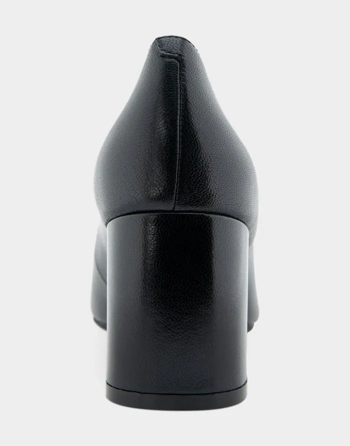 Aerosoles Comfortable Women039s Midheel Pump In Black Leather Black Leather Women Clogs and Mules