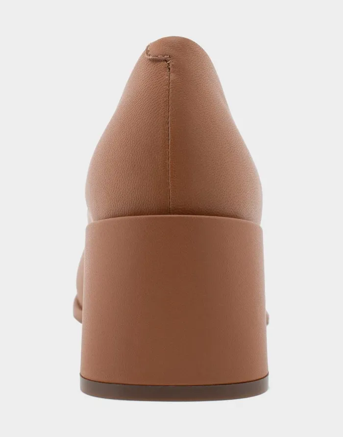 Aerosoles Comfortable Women039s Mid Heel Pump In Tan Genuine Leather Tan Genuine Leather Women Pumps