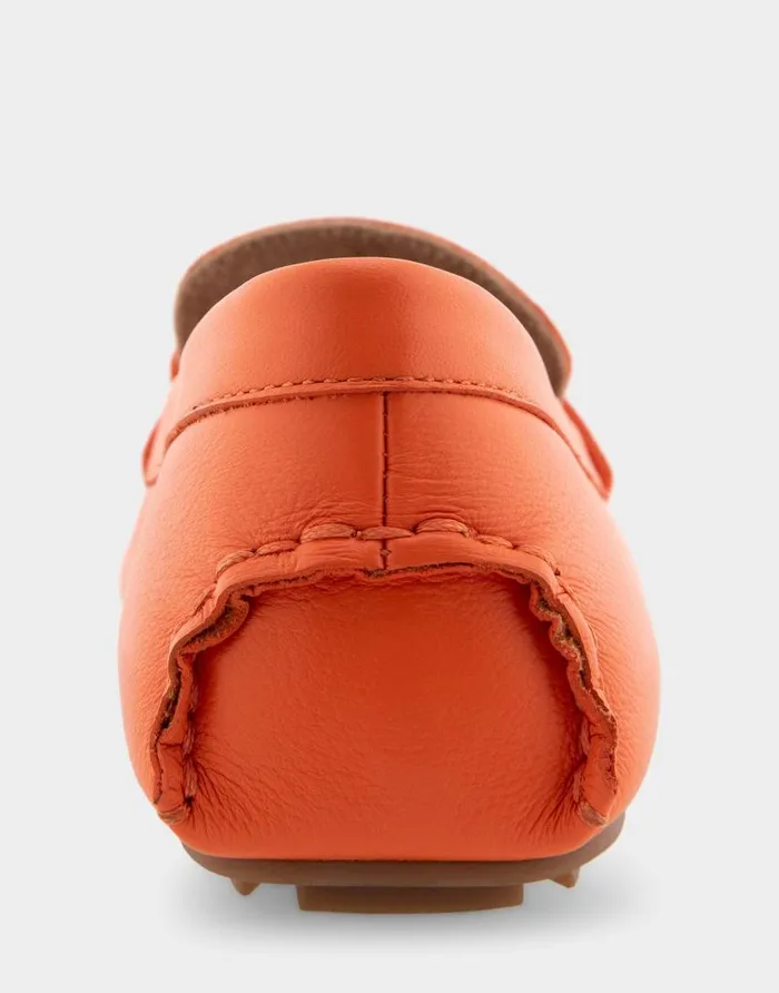 Aerosoles Comfortable Women039s Ornamented Driver In Mandarin Leather Mandarin Leather Women Wide Width Flats