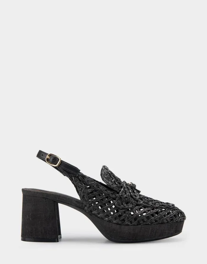 Aerosoles Comfortable Women039s Platform Slingback In Black Raffia Fabric Black Women Platforms Aerosoles Comfortable Women039s Platform Slingback In Black Raffia Fabric Black Women Platforms