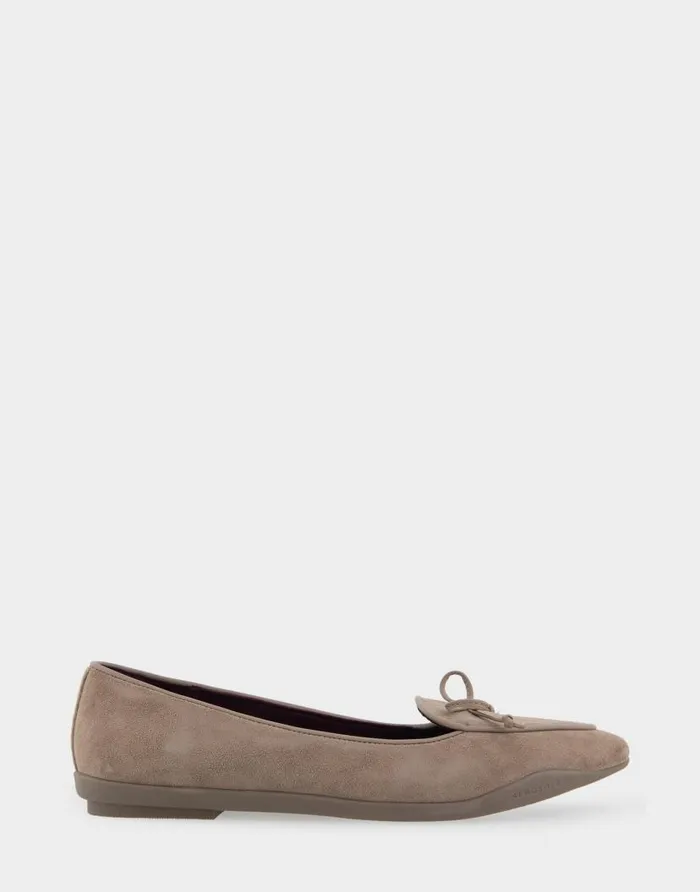 Aerosoles Comfortable Women039s Point Toe Flat In Beige Genuine Suede Trench Coat Genuine Suede Women Dress