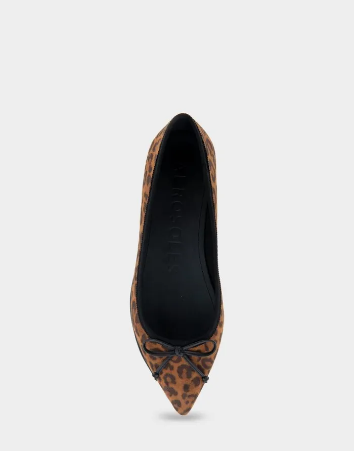 Aerosoles Comfortable Women039s Point Toe Flat In Leopard Print Faux Suede Leopard Women Dress