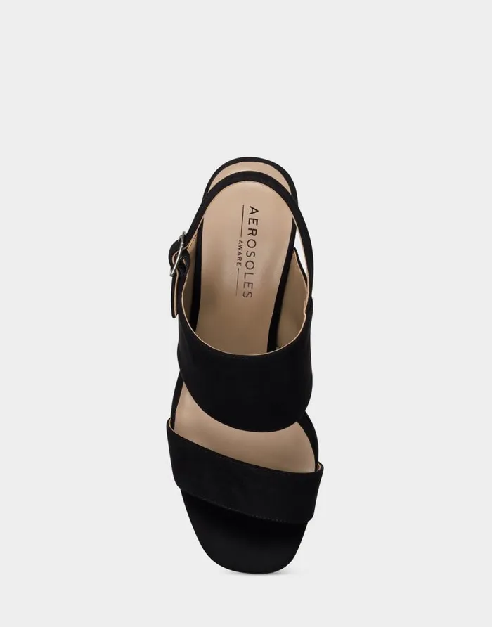 Aerosoles Comfortable Women039s Sandal In Black Faux Suede Black Women Clogs and Mules Aerosoles Comfortable Women039s Sandal In Black Faux Suede Black Women Clogs and Mules