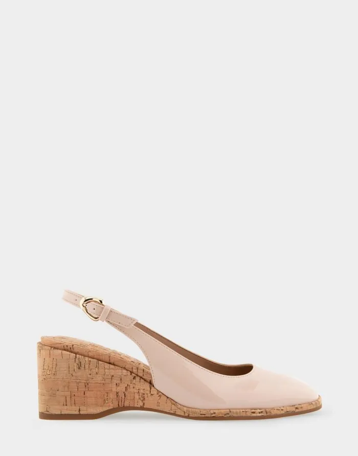 Aerosoles Comfortable Women039s Sculpted Wedge Slingback In Cipria Patent Faux Leather Cipria Patent Faux Leather Women Wedges Aerosoles Comfortable Women039s Sculpted Wedge Slingback In Cipria Patent Faux Leather Cipria Patent Faux Leather Women Wedges