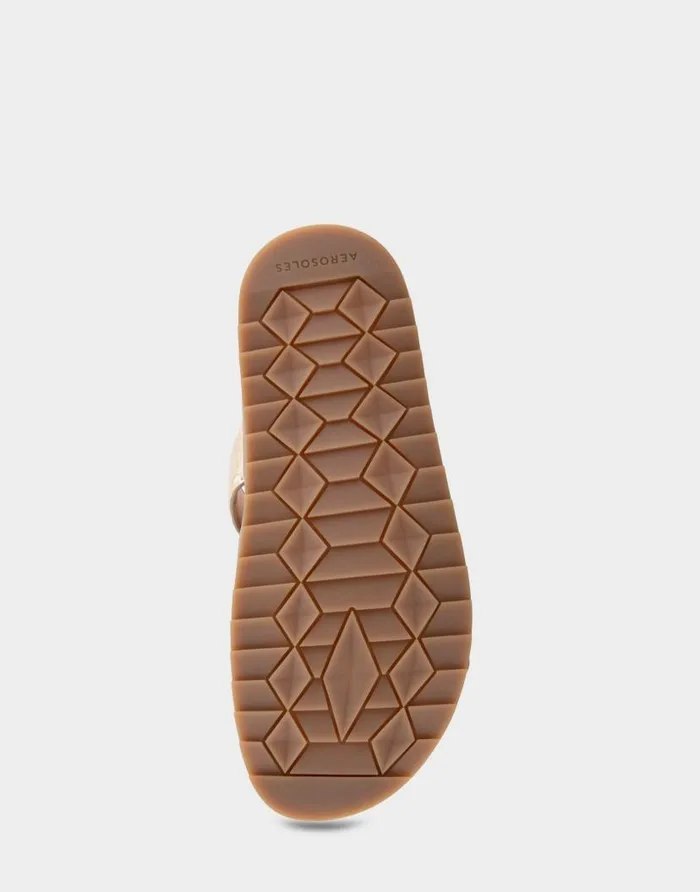 Aerosoles Comfortable Women039s Three Band Footbed Sandal In Rose Gold Leather Rose Gold Multi Leather Women Clogs and Mules