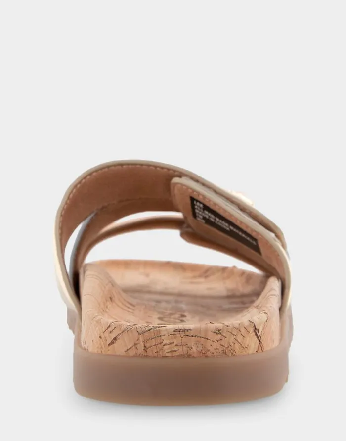 Aerosoles Comfortable Women039s Three Band Footbed Sandal In Rose Gold Leather Rose Gold Multi Leather Women Clogs and Mules