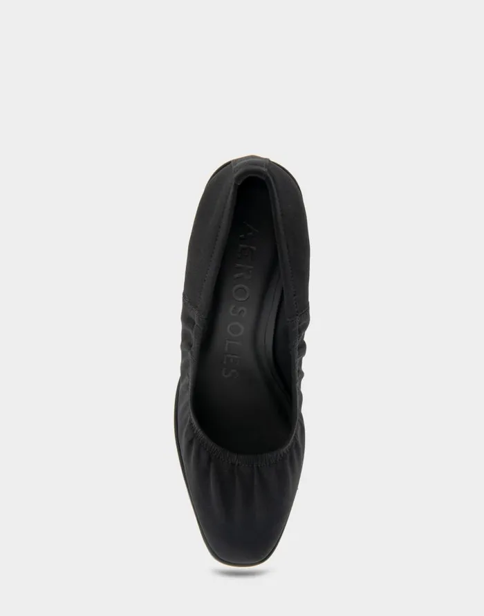 Aerosoles Comfortable Women039s Wedge Pump In Black Gabardine Fabric Black Gabardine Fabric Women Wedges