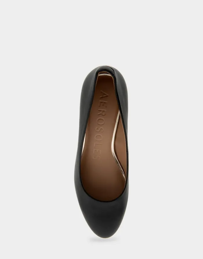 Aerosoles Comfortable Women039s Wedge Pump In Black Genuine Leather Black Genuine Leather Women Pumps