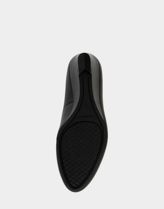 Aerosoles Comfortable Women039s Wedge Pump In Black Genuine Leather Black Genuine Leather Women Pumps