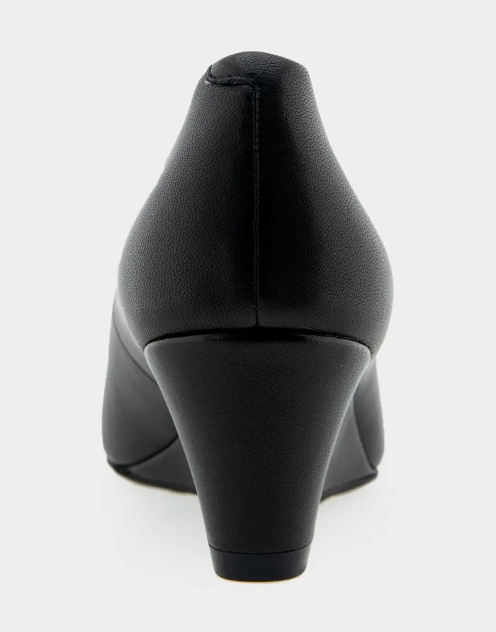 Aerosoles Comfortable Women039s Wedge Pump In Black Genuine Leather Black Genuine Leather Women Pumps