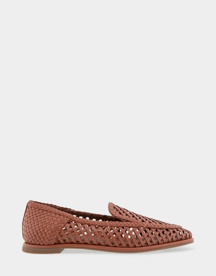 Aerosoles Comfortable Women039s Woven Tailored Loafer In Gingerbread Faux Leather Gingerbread Faux Leather Women Clogs and Mules