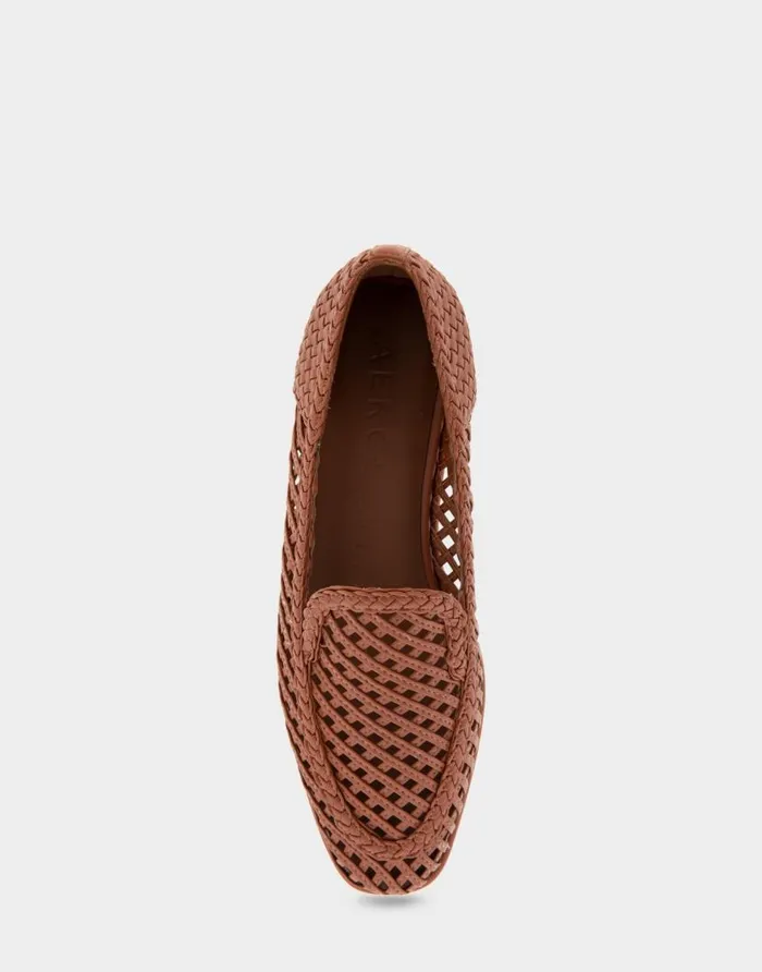 Aerosoles Comfortable Women039s Woven Tailored Loafer In Gingerbread Faux Leather Gingerbread Faux Leather Women Clogs and Mules