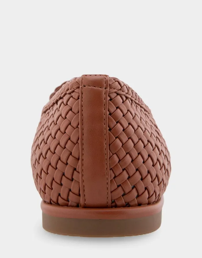 Aerosoles Comfortable Women039s Woven Tailored Loafer In Gingerbread Faux Leather Gingerbread Faux Leather Women Clogs and Mules