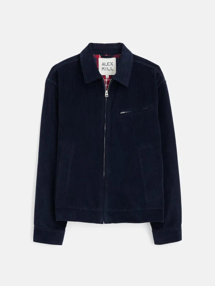 Alex Mill Jackets Coats Men Charlie Zip Jacket In Corduroy Dark Navy