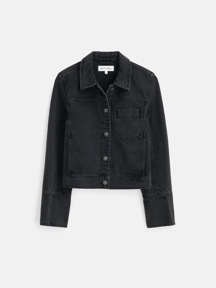 Alex Mill Jackets Outerwear Women Betty Cropped Jacket In Black Denim