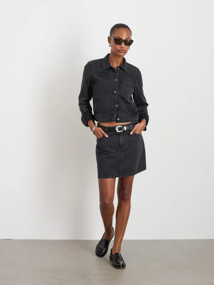 Alex Mill Jackets Outerwear Women Betty Cropped Jacket In Black Denim