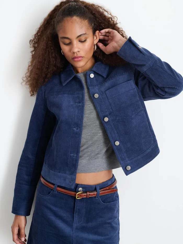 Alex Mill Jackets Outerwear Women Camden Jacket In Corduroy Dusty Blue