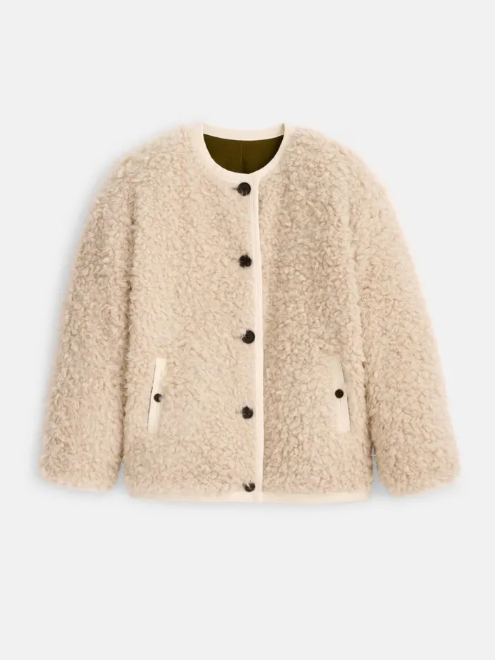 Alex Mill Jackets Outerwear Women Reversible Polar Bear Jacket Olive