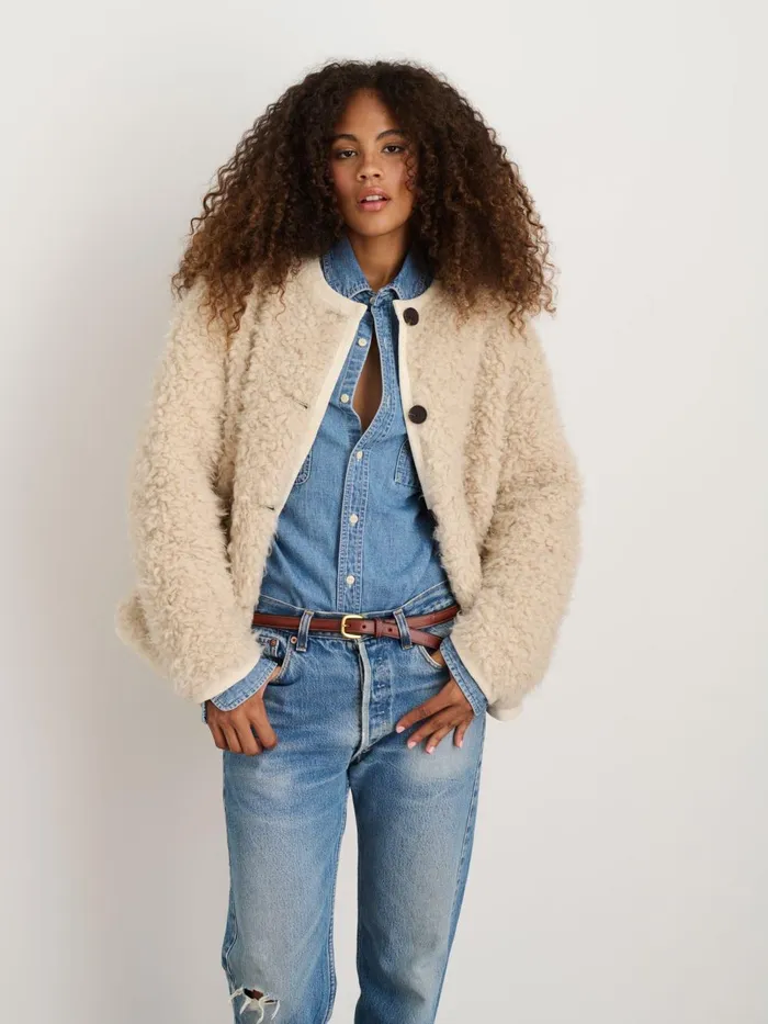 Alex Mill Jackets Outerwear Women Reversible Polar Bear Jacket Olive