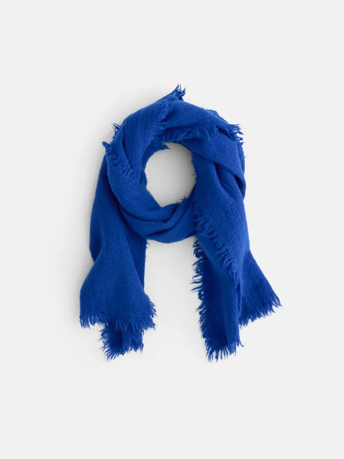 Alex Mill Men Jamie Boiled Wool Scarf Cobalt