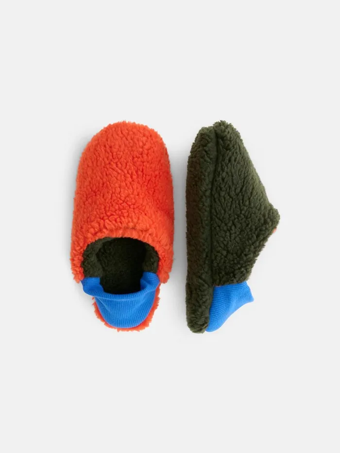 Alex Mill Pajamas Slippers Men Sherpa House Shoes Orange