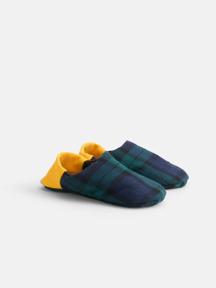 Alex Mill Pajamas Slippers Men Wool Tartan House Shoes