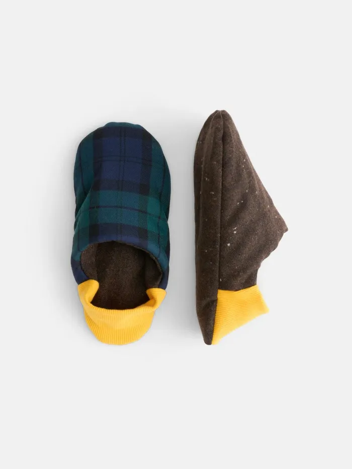 Alex Mill Pajamas Slippers Men Wool Tartan House Shoes