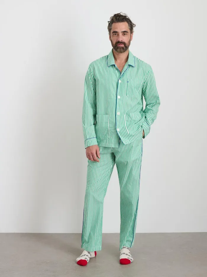 Alex Mill Pajamas Slippers Women P039jimmies Sleep Shirt In Stripe Green Stripe