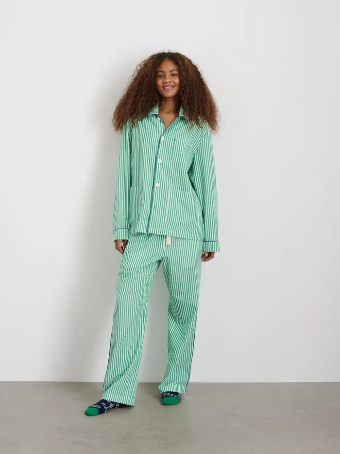 Alex Mill Pajamas Slippers Women P039jimmies Sleep Shirt In Stripe Green Stripe