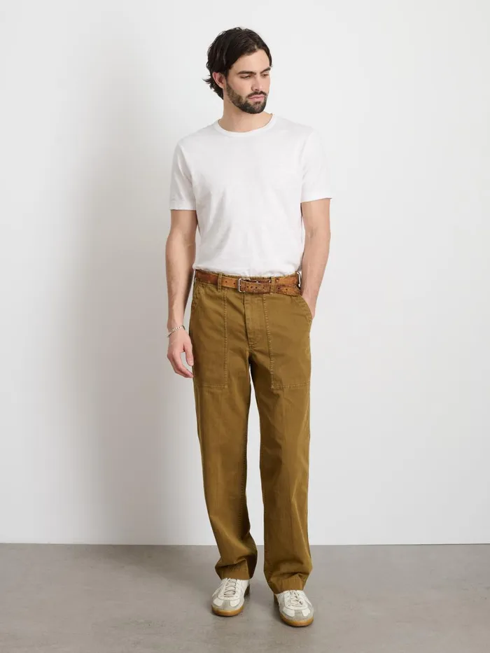Alex Mill Pants Men Field Pant In Herringbone Dark Khaki