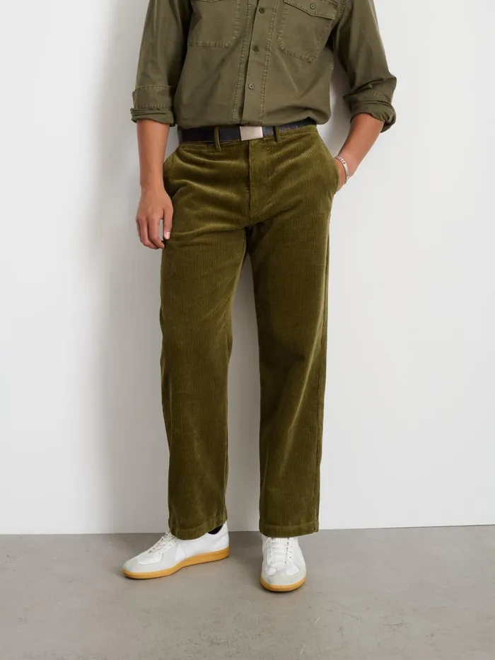 Alex Mill Pants Men Straight Leg Pant In Corduroy Dark Olive