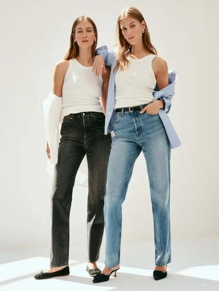 Alex Mill Pants Women Carla High Rise Straight Jean Vintage Light Wash