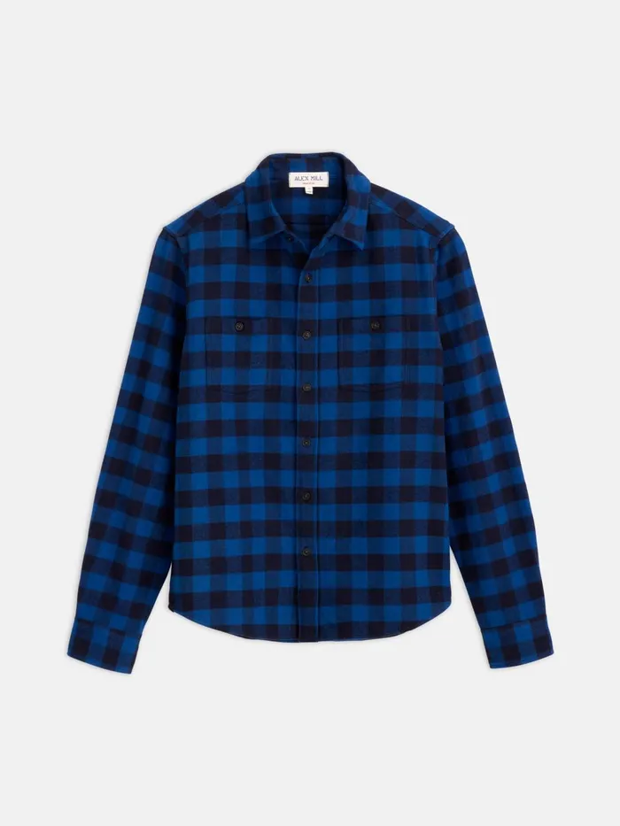 Alex Mill Shirts Men Work Shirt In Plaid Flannel Blueblack
